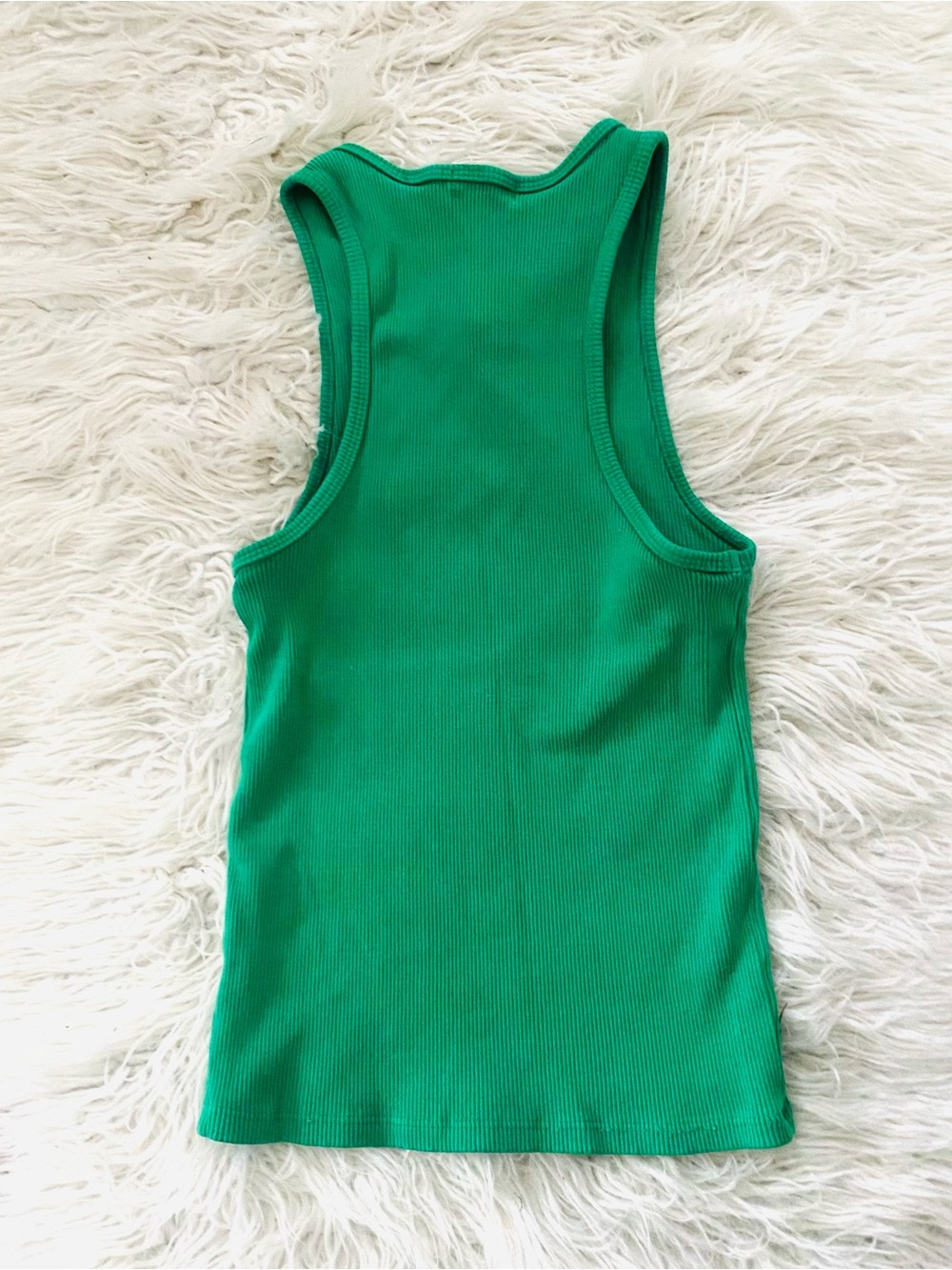 DONNI. Ribbed Tank Top Racer Back Green Size Small - Picture 5 of 6